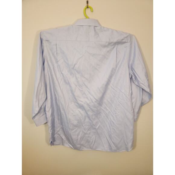 Jos. A Bank Signature Shirt Mens 19 36 Blue Herringbone 100% Cotton Long Sleeve - Picture 5 of 10